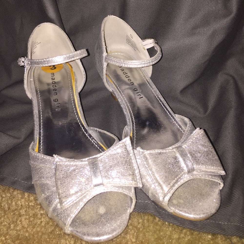 Silver short heels